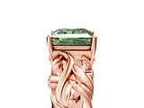 Rose gold Fancy Green Princess  Solitaire Diamond Leaf Vine Band with Prong Setting_5