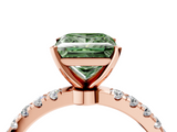 Rose gold Fancy Green Princess  Solitaire Diamond Pavé Band with Four-Prong Setting_4