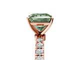 Rose gold Fancy Green Princess  Solitaire Diamond Pavé Band with Four-Prong Setting_5