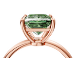 Rose gold Fancy Green Princess  Solitaire Diamond Ring with 4-Prong Setting on a Classic Band_7