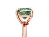 Rose gold Fancy Green Princess  Solitaire Diamond Ring with 4-Prong Setting on a Classic Band_8