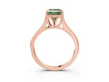 Rose gold Fancy Green Princess  Solitaire Diamond Ring with Cathedral Band and Four-Prong Setting_32