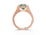 Rose gold Fancy Green Princess  Solitaire Diamond Ring with Channel Set Band and Bezel Prong Setting_55