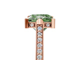 Rose gold Fancy Green Princess  Solitaire Diamond Ring with Channel Set Band and Bezel Prong Setting_57
