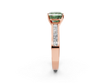 Rose gold Fancy Green Princess  Solitaire Diamond Ring with Channel-Set Band and Four-Prong Setting_5