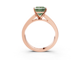 Rose gold Fancy Green Princess  Solitaire Diamond Ring with Channel-Set Band and Four-Prong Setting_6