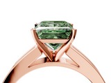Rose gold Fancy Green Princess  Solitaire Diamond Ring with Channel-Set Band and Four-Prong Setting_7