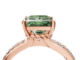 Rose gold Fancy Green Princess  Solitaire Diamond Ring with Channel Set Band and Six-Prong Setting_33