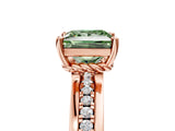 Rose gold Fancy Green Princess  Solitaire Diamond Ring with Channel Set Band and Six-Prong Setting_34