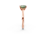 Rose gold Fancy Green Princess  Solitaire Diamond Ring with Four-Prong Setting and Classic Band_5