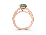 Rose gold Fancy Green Princess  Solitaire Diamond Ring with Four-Prong Setting and Classic Band_6
