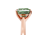 Rose gold Fancy Green Princess  Solitaire Diamond Ring with Four-Prong Setting and Classic Band_8