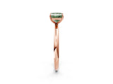 Rose gold Fancy Green Princess  Solitaire Diamond Ring with Four-Prong Setting on a Plain Band_22