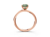 Rose gold Fancy Green Princess  Solitaire Diamond Ring with Four-Prong Setting on a Plain Band_23