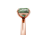 Rose gold Fancy Green Princess  Solitaire Diamond Ring with Four-Prong Setting on a Plain Band_25