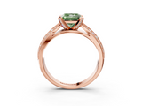 Rose gold Fancy Green Princess  Solitaire Diamond Ring with Milgrain Pavé Band and Four-Prong Setting_38