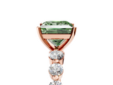 Rose gold Fancy Green Princess  Solitaire Diamond Ring with Pave Band and Four-Prong Setting_5