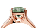 Rose gold Fancy Green Princess  Solitaire Diamond Ring with Six-Prong Cathedral Setting_36