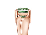 Rose gold Fancy Green Princess  Solitaire Diamond Ring with Six-Prong Cathedral Setting_37