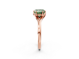 Rose gold Fancy Green Princess  Solitaire Diamond Ring with Six-Prong Setting and Tapered Band_2