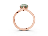 Rose gold Fancy Green Princess  Solitaire Diamond Ring with Six-Prong Setting and Tapered Band_3