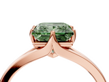 Rose gold Fancy Green Princess  Solitaire Diamond Ring with Six-Prong Setting and Tapered Band_4