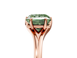 Rose gold Fancy Green Princess  Solitaire Diamond Ring with Six-Prong Setting and Tapered Band_5