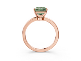 Rose gold Fancy Green Princess  Solitaire Diamond Ring with Six-Prong Setting on a Classic Band_3