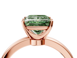 Rose gold Fancy Green Princess  Solitaire Diamond Ring with Six-Prong Setting on a Classic Band_4