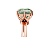 Rose gold Fancy Green Princess  Solitaire Diamond Ring with Six-Prong Setting on a Classic Band_5