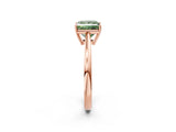 Rose gold Fancy Green Princess  Solitaire Diamond Ring with Split Shank and Four-Prong Setting_14