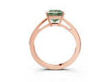 Rose gold Fancy Green Princess  Solitaire Diamond Ring with Split Shank and Four-Prong Setting_15