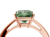 Rose gold Fancy Green Princess  Solitaire Diamond Ring with Split Shank and Four-Prong Setting_16