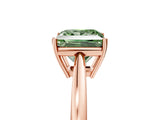 Rose gold Fancy Green Princess  Solitaire Diamond Ring with Split Shank and Four-Prong Setting_17