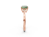 Rose gold Fancy Green Princess  Solitaire Diamond Ring with Split Shank and Four-Prong Setting_2