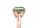 Rose gold Fancy Green Princess  Solitaire Diamond Ring with Split Shank and Four-Prong Setting_5