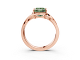 Rose gold Fancy Green Princess  Solitaire Diamond Ring with Split Shank and Prong Setting_20