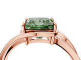 Rose gold Fancy Green Princess  Solitaire Diamond Ring with Split Shank and Prong Setting_21