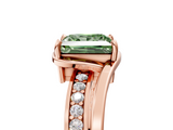 Rose gold Fancy Green Princess  Solitaire Diamond Ring with Split Shank and Prong Setting_22