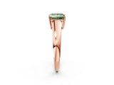 Rose gold Fancy Green Princess  Solitaire Diamond Ring with Tapered Band and Four-Prong Setting_56
