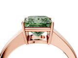 Rose gold Fancy Green Princess  Solitaire Diamond Ring with Tapered Band and Four-Prong Setting_58
