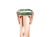 Rose gold Fancy Green Princess  Solitaire Diamond Ring with Tapered Band and Four-Prong Setting_59