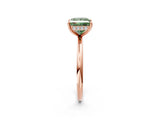 Rose gold Fancy Green Princess  Solitaire Diamond Ring with a Classic Band and Four-Prong Setting 3