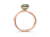 Rose gold Fancy Green Princess  Solitaire Diamond Ring with a Classic Band and Four-Prong Setting 4