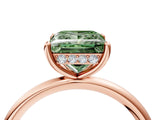 Rose gold Fancy Green Princess  Solitaire Diamond Ring with a Classic Band and Four-Prong Setting 5