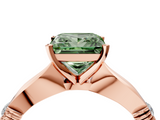 Rose gold Fancy Green Princess  Solitaire Diamond Twisted Band with Four-Prong Setting_4