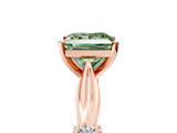 Rose gold Fancy Green Princess  Solitaire Diamond Twisted Band with Four-Prong Setting_5
