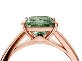 Rose gold Fancy Green Princess  Solitaire Engagement Ring with Four-Prong Setting and Classic Band 4