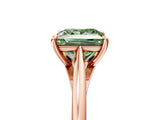 Rose gold Fancy Green Princess  Solitaire Engagement Ring with Four-Prong Setting and Classic Band 5