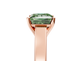 Rose gold Fancy Green Princess  Solitaire Engagement Ring with Four-Prong Setting and Tapered Band_8